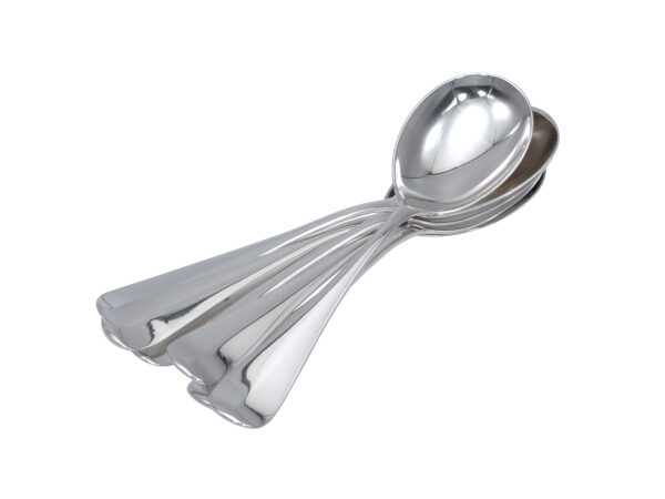 6 zilveren Haags lofje compotelepels 1953-1961