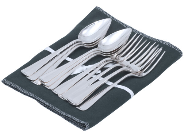 6 zilveren Haags lofje dessertcouverts uit 1930