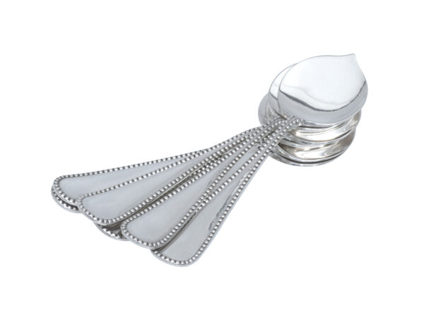 6 zilveren ijslepels met parelrand 1906-1924