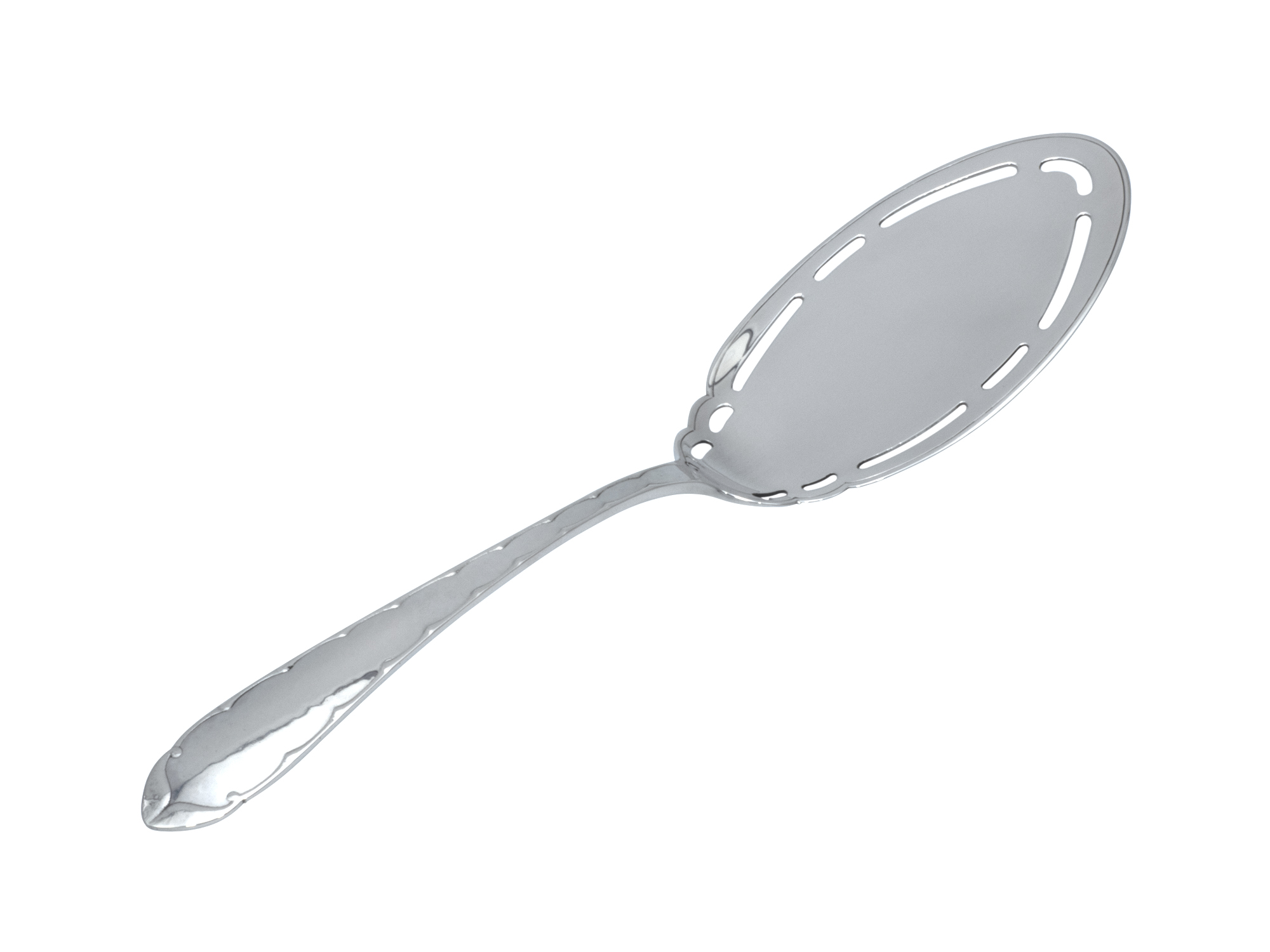 Zilveren taartschep met gehamerde steel uit 1932