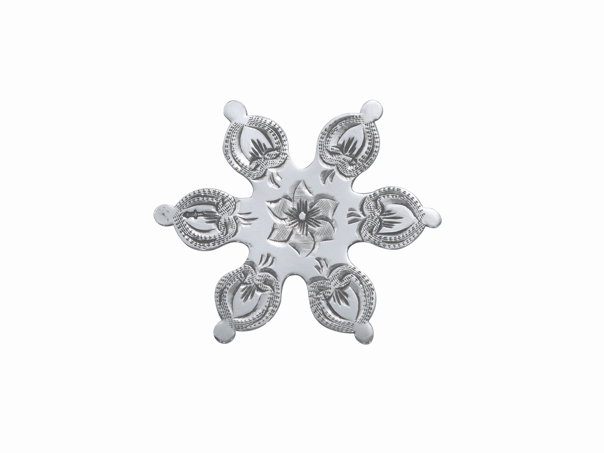 Zilveren garenwinder met gravering 1842-1865