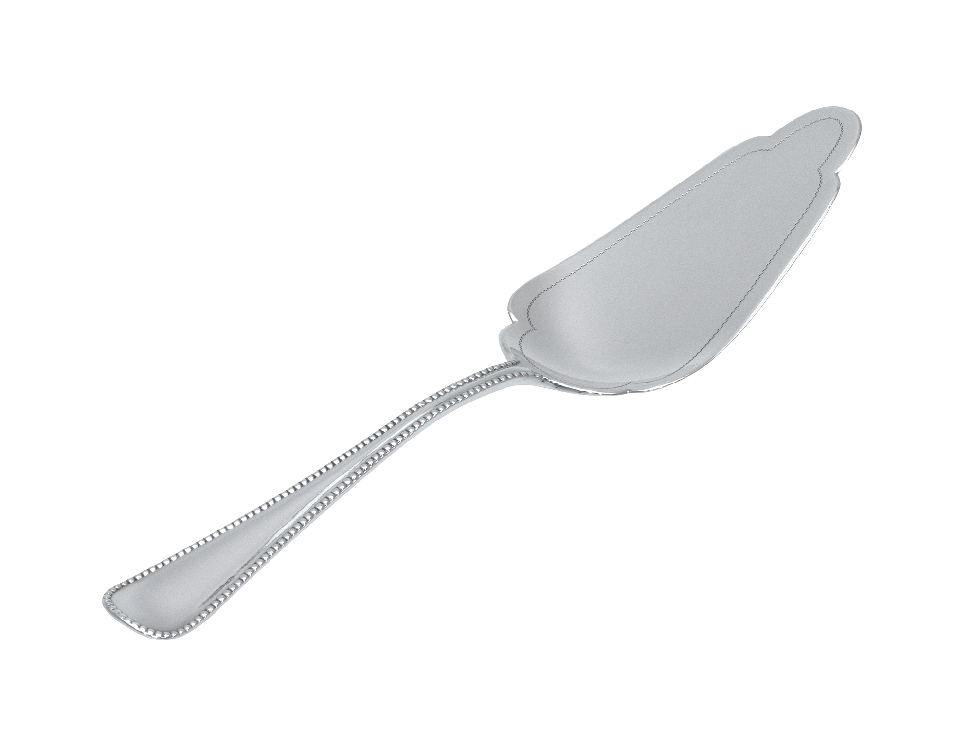 Zilveren taartschep met parelrand uit 1924