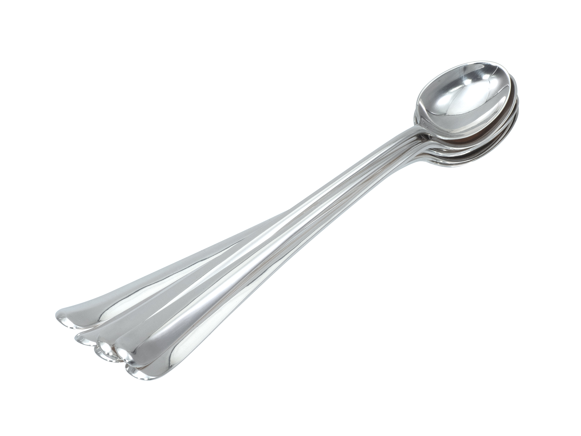 6 zilveren longdrinklepels model Hollands glad 250  1925-1953