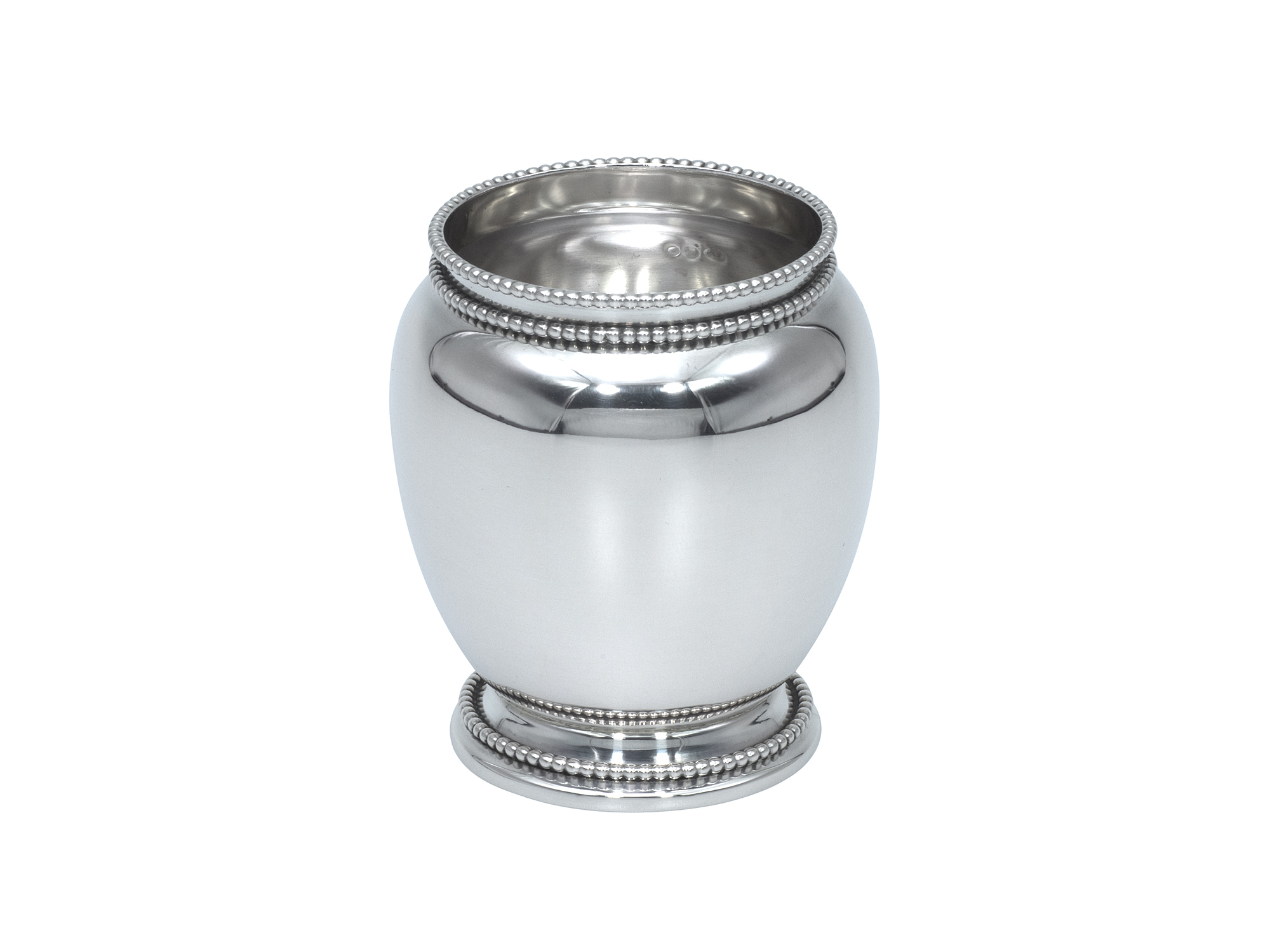 Zilveren lepelvaasje met parelrand uit 1980