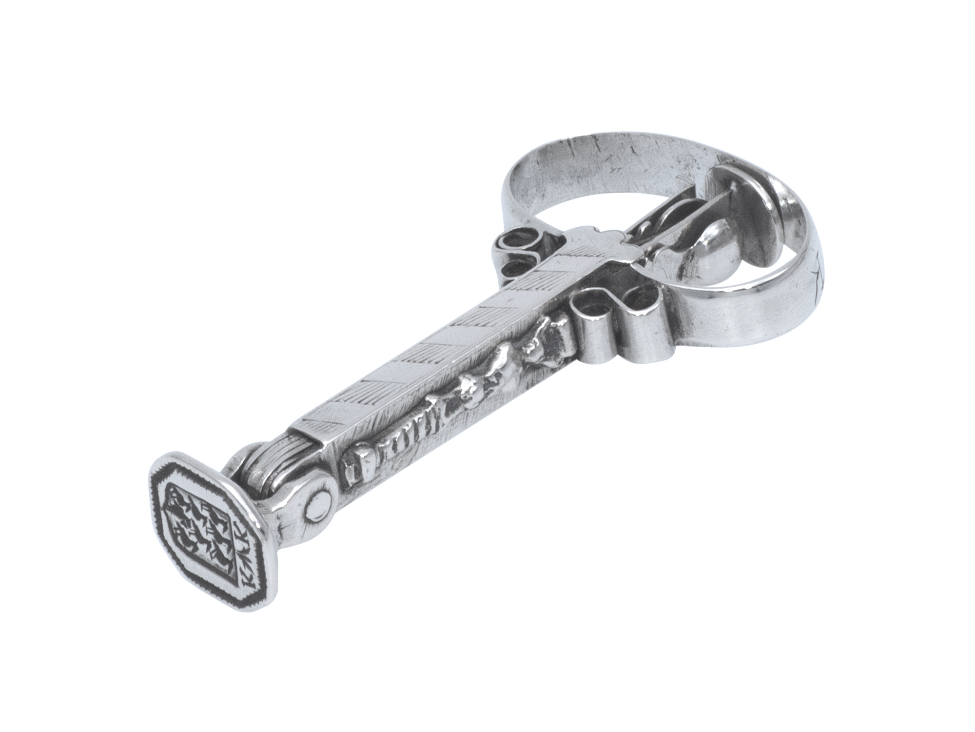 Zilveren pijpgarnituur met lakstempel uit 1745 (Dordrecht)