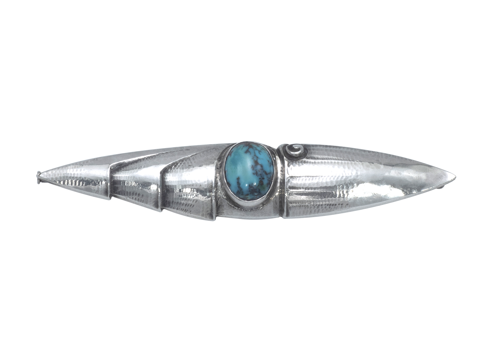 Zilveren broche met turkoois steen 1923-1934