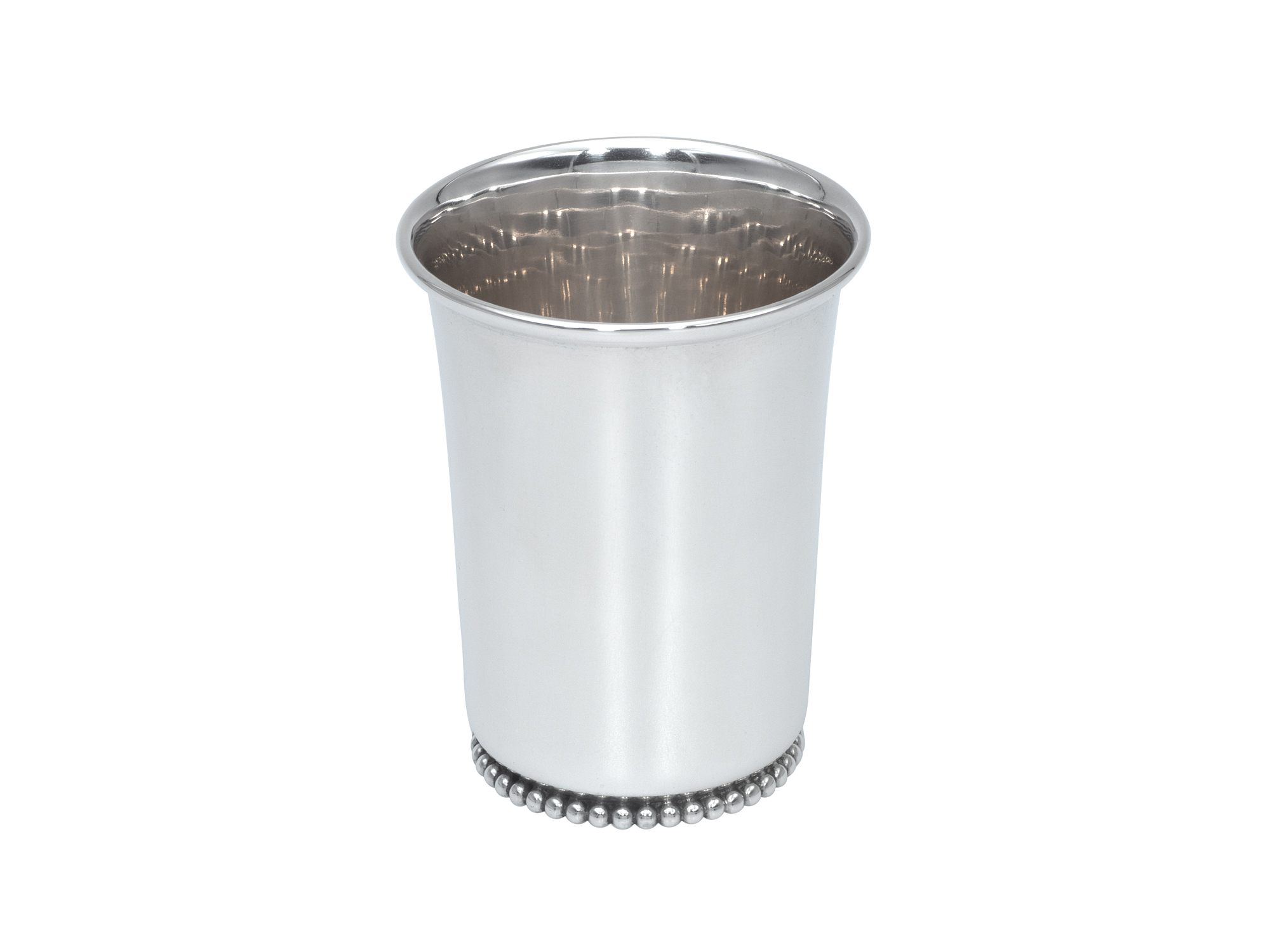 Zilveren kinderbeker met parelrand uit 1938