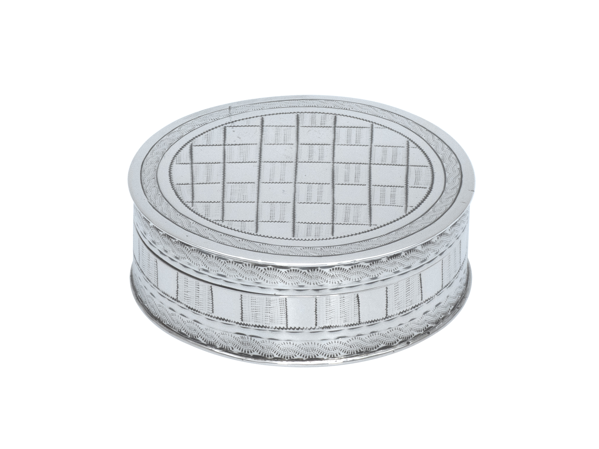 Ronde zilveren snuifdoos met gravering uit 1805 (Utrecht)