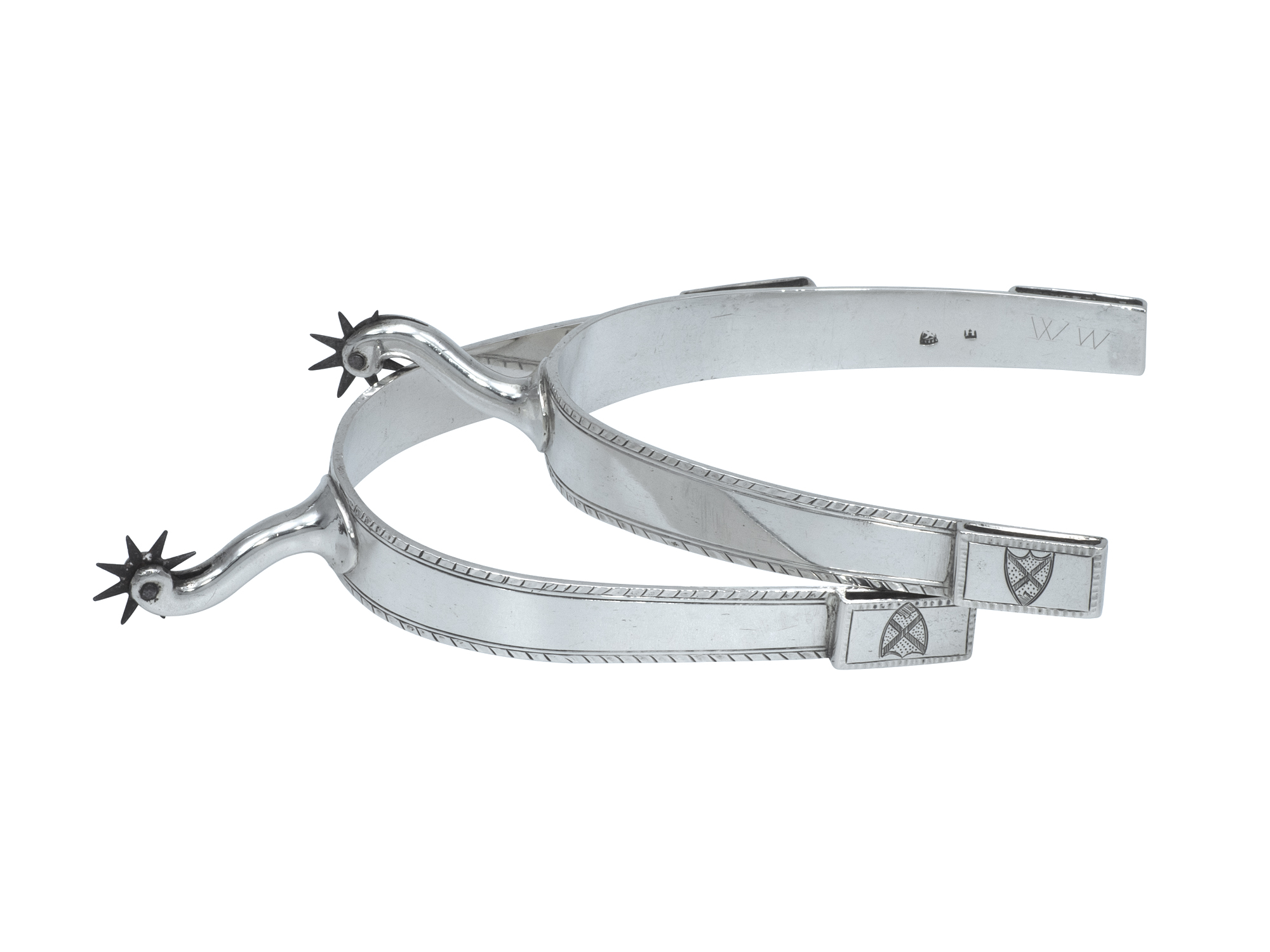 Een stel zilveren ruitersporen ca. 1800-1807 (Steenbergen)