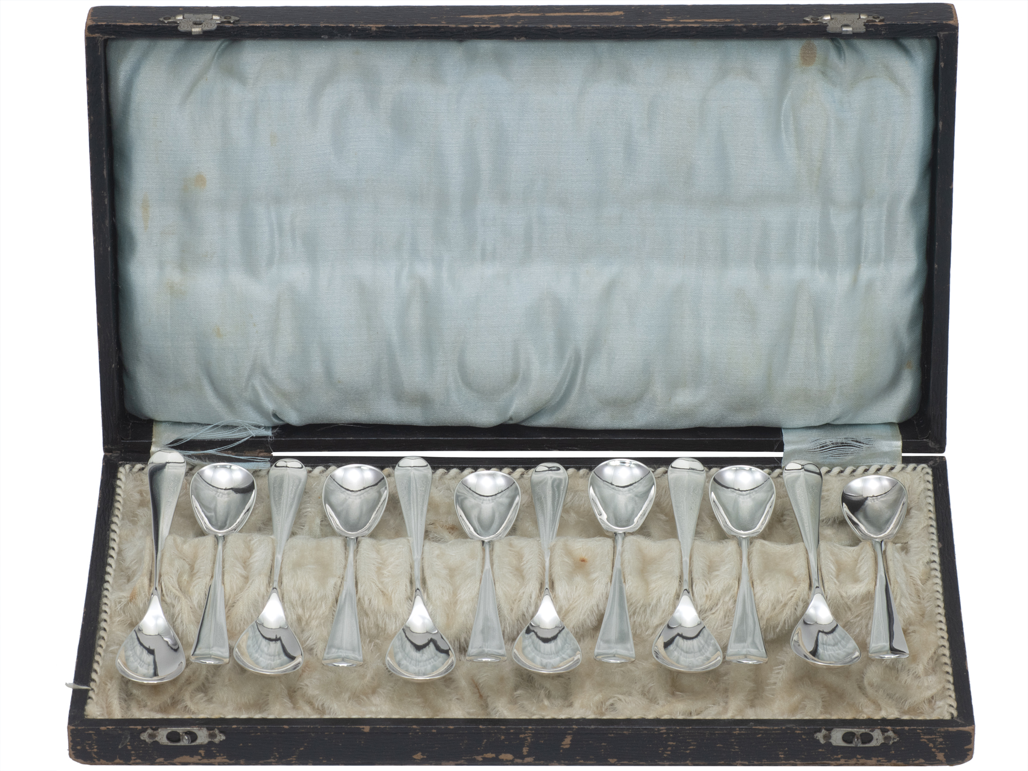 12 zilveren Haags lofje theelepels 1906-1941