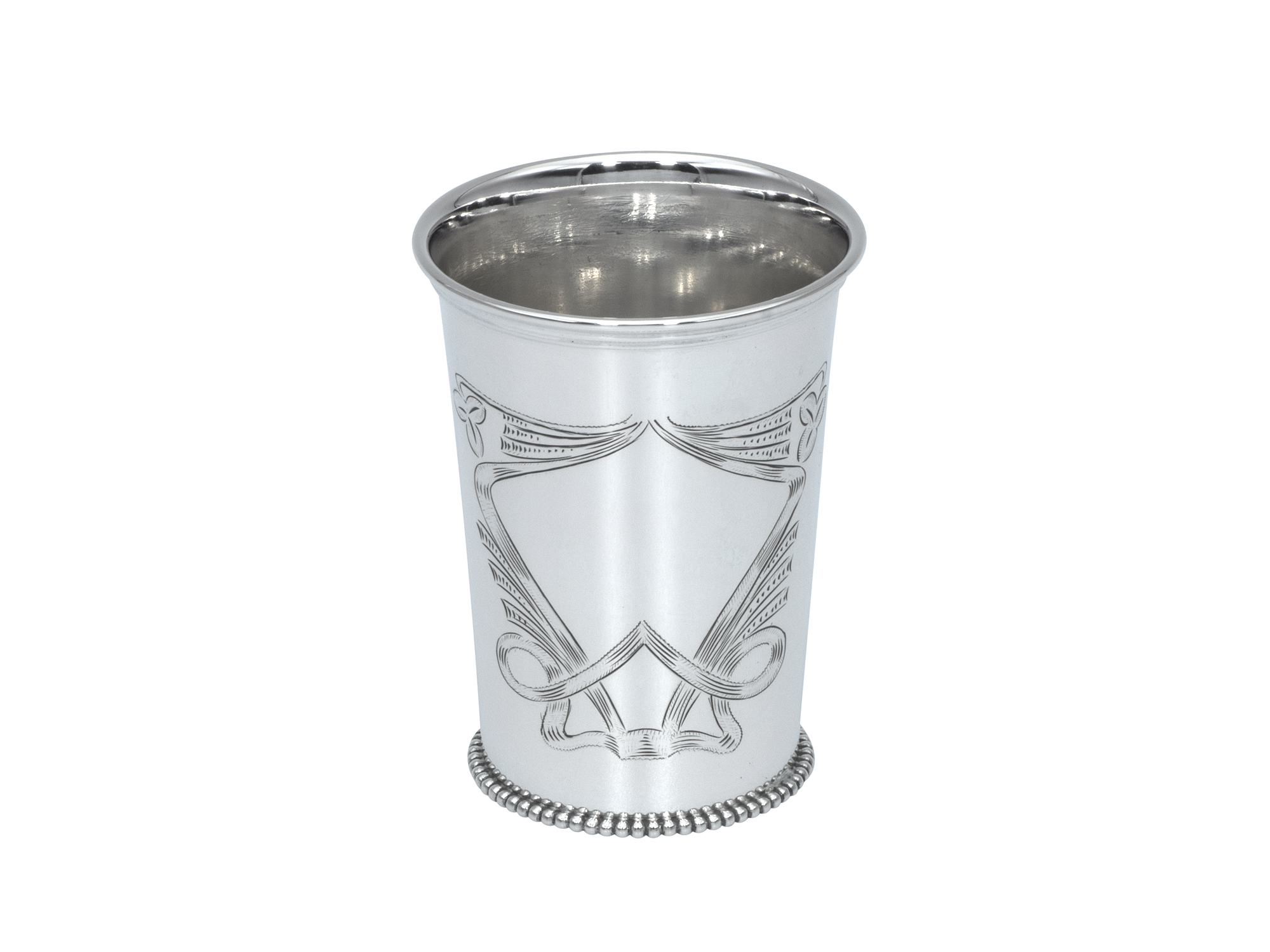 Zilveren geboorte/kinderbeker met Art Nouveau versiering uit 1921