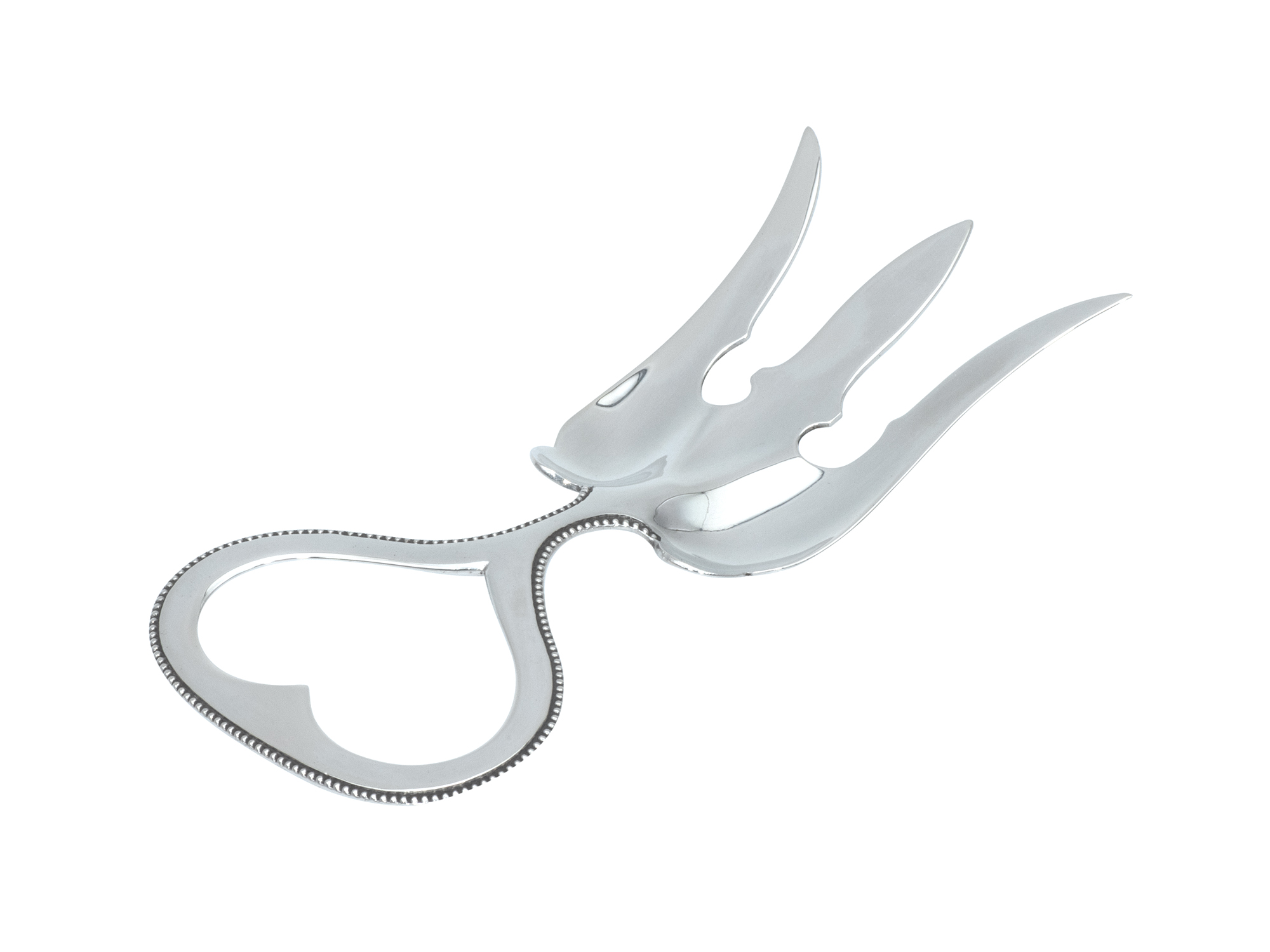 Zilveren broodvork met parelrand uit 1889